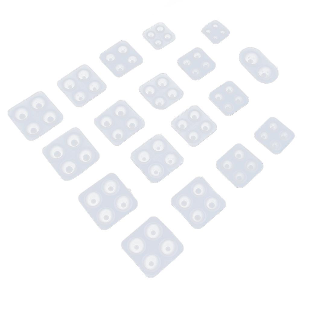 18pcs Silicone Molds Soft Elastic DIY Making Resin Molding for Decorative Handicrafts
