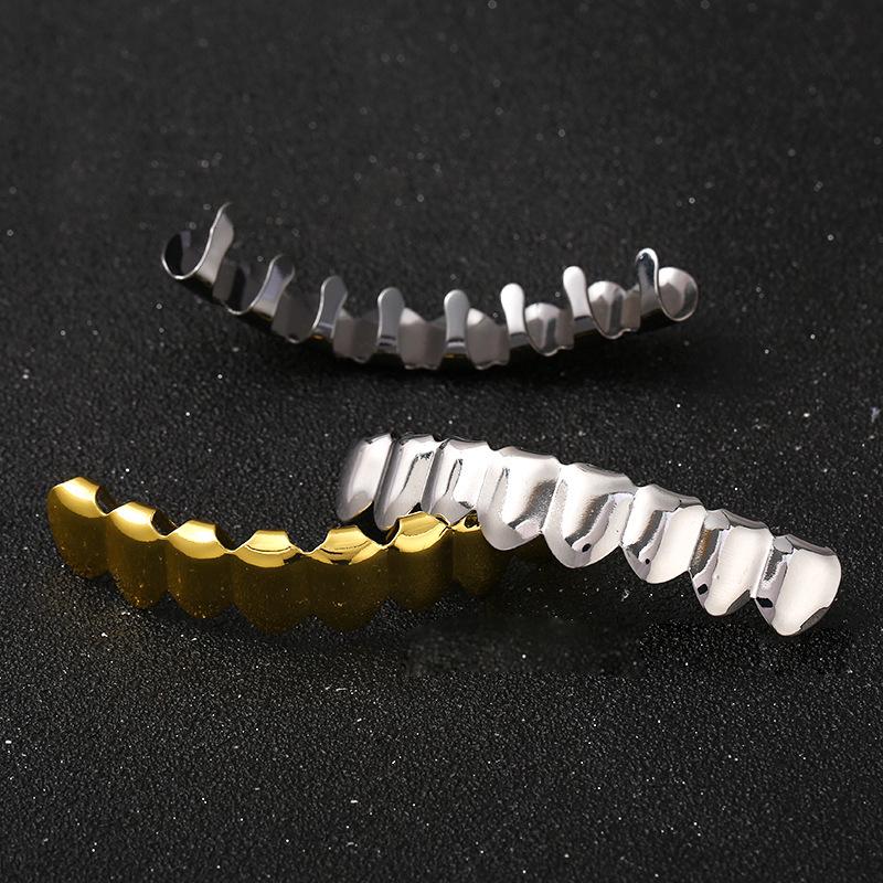 Classic Eight-Tooth Hip-Hop Grillz: Polished American & European Style