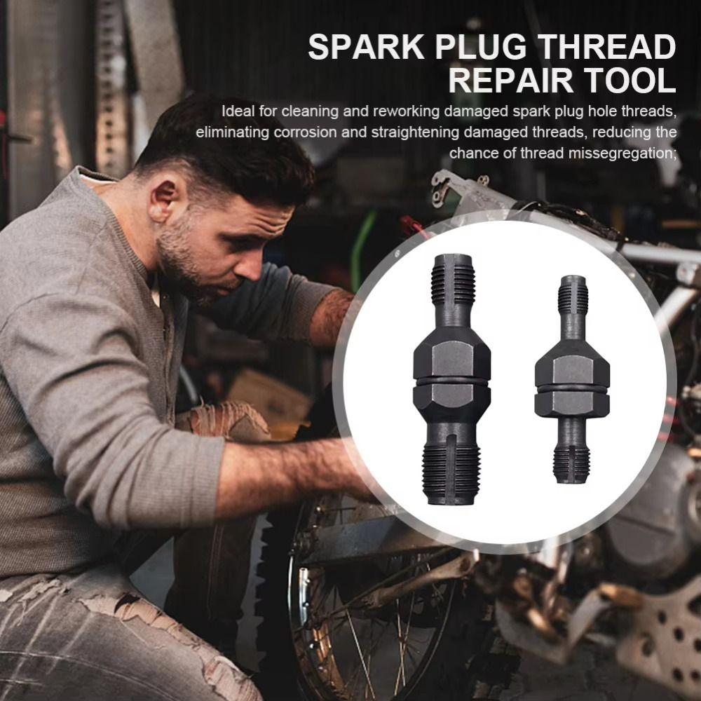 Heavy Duty Spark Plug Repair Tool Carbon Steel Spark Plug Re-thread Taps Auto Repair
