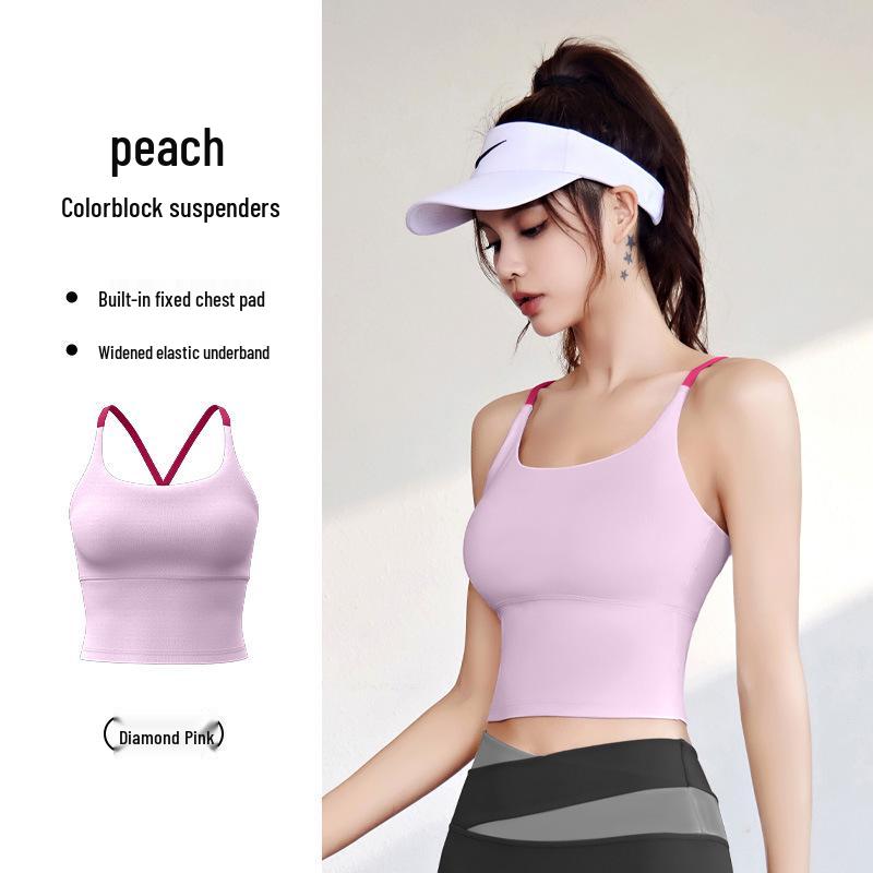 Letní nahý pocit jóga křížená camisola sportovní podprsenka