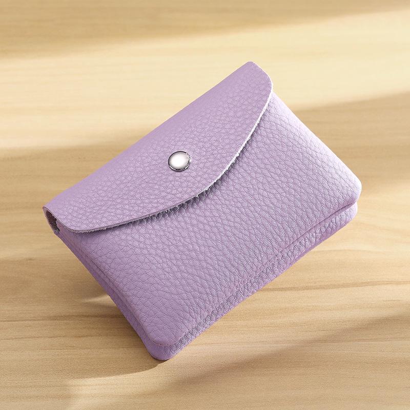 Genuine Leather Double Layer Coin Purse & ID Card Holder with Zipper
