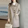 Women's 2025 Autumn/Winter Woolen Coat - Small, Thick, Korean Style, Loose Fit, Mid-Length