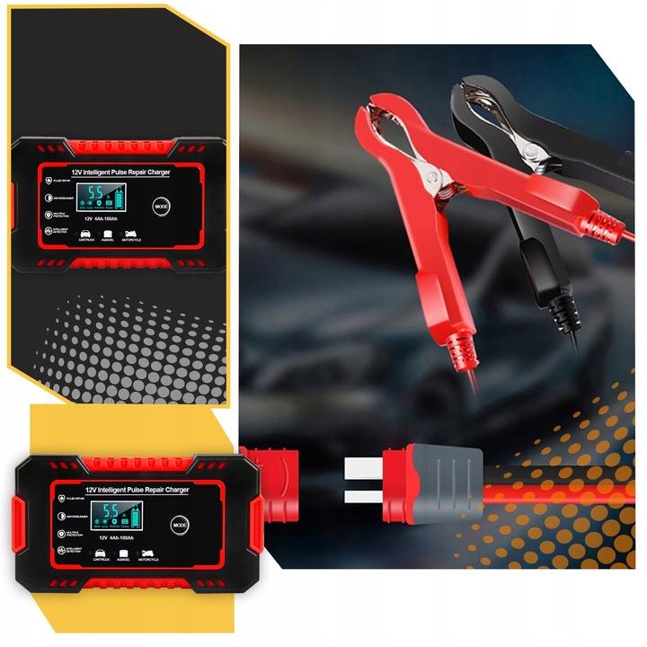 Prostownik Automatyczny Samochodowy Ładowarka Akumulatora Smart Lcd 12V