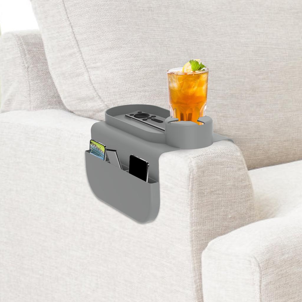 Silicone couch Cup Holder Sofa Armrest Tray Anti-Slip Sofa Coaster Arm Chair Couch Recliner Remote Control Organizer Holder