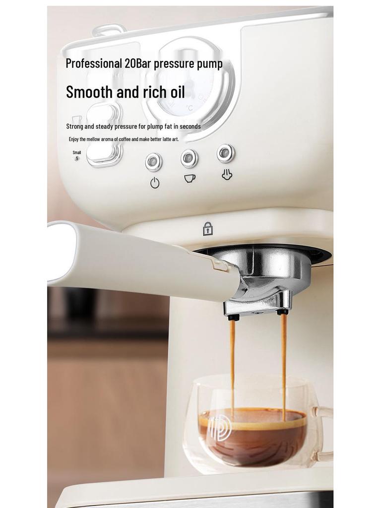 Halbautomatische Espressomaschine im Retro-Stil mit Ein-Knopf-Milchaufschäumung