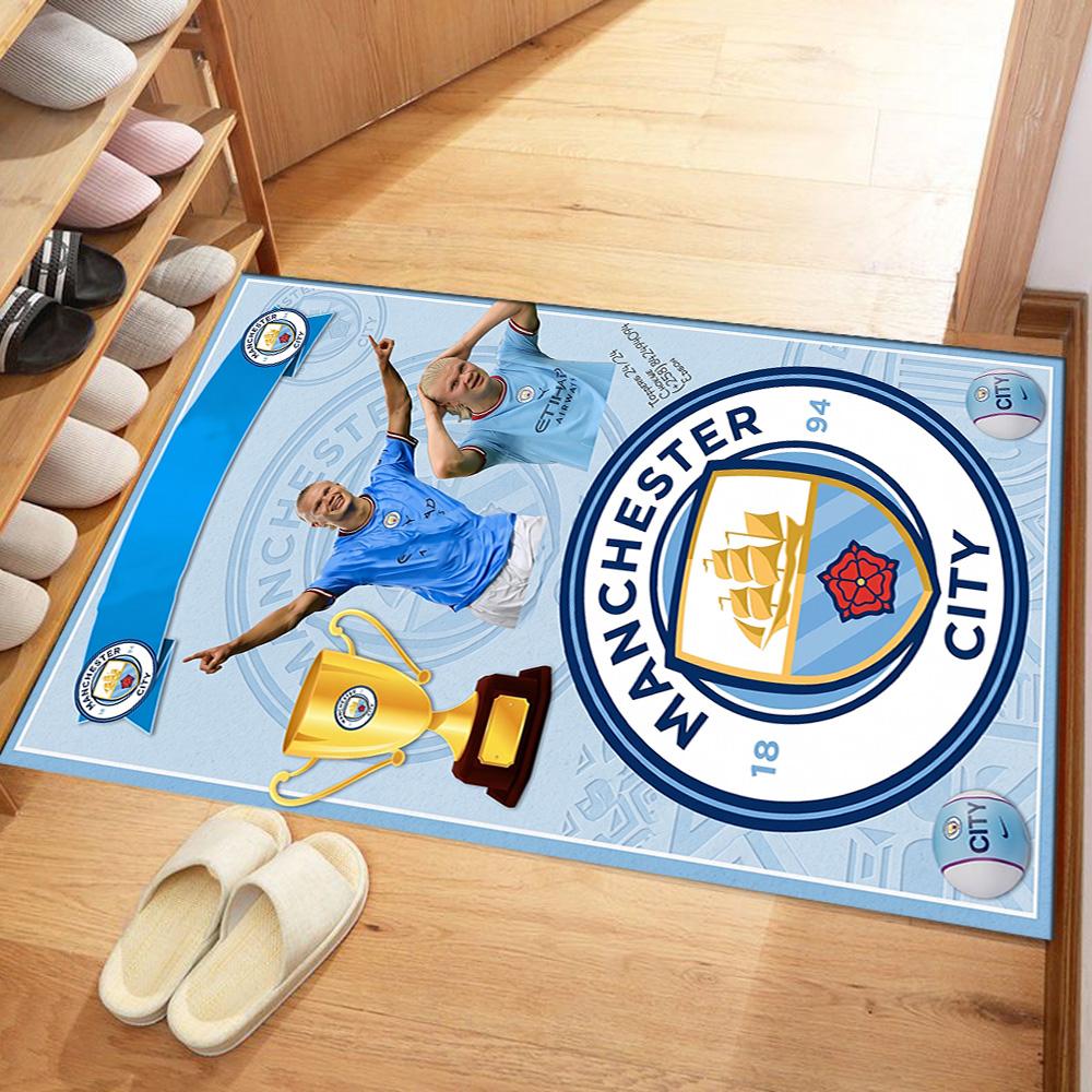 Manchester City Customizable Name Area Rug Design for Balcony Study room Game Room Hallway Anti-slip Rug Anime Office Decor Perfect Gift for Women/Men
