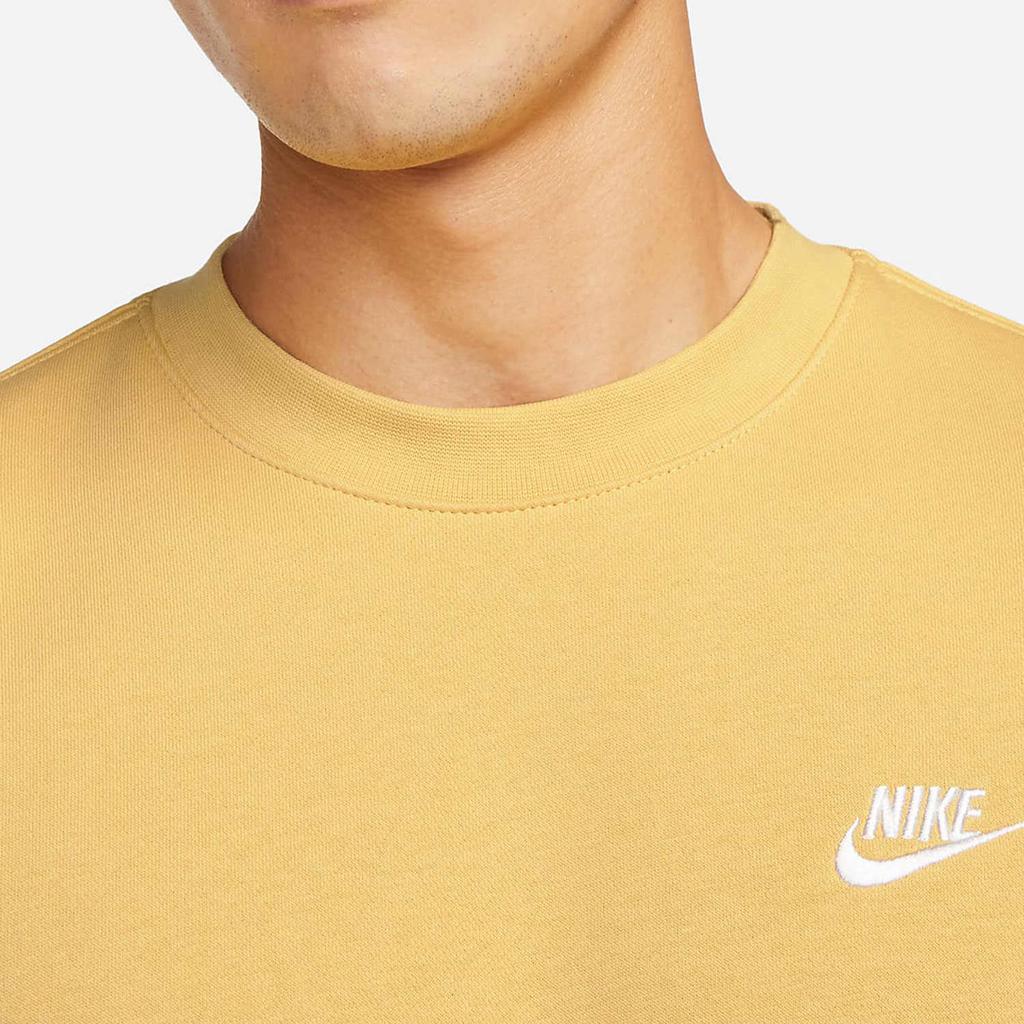 nike club crew sweatshirt yellow
