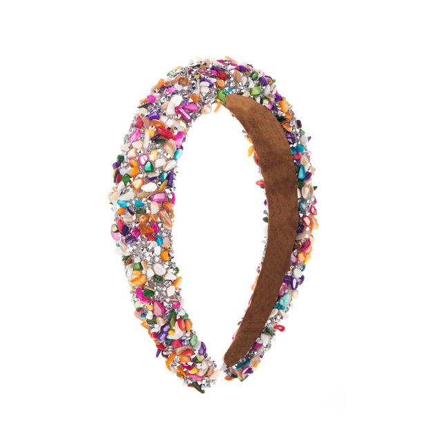 Luxury Handmade Sewn Natural Stone Headbands Fashion Hair Accessories Women Trendy Temperament Party Hairband Hair Band Girl 310