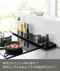 Yamazaki (Yamazaki Industries) Extendable Depth Exhaust Vent Cover for 75cm Stovetops, Black, Approx. W79 x D10-16.5 x H3.7cm, Tower Stovetop Back