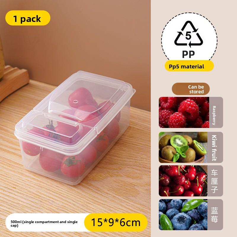 The Fruit Bento Box Is A Transparent, Covered, Separated and Fresh-keeping Box Specially Designed for Primary School Students' Food When Going Out
