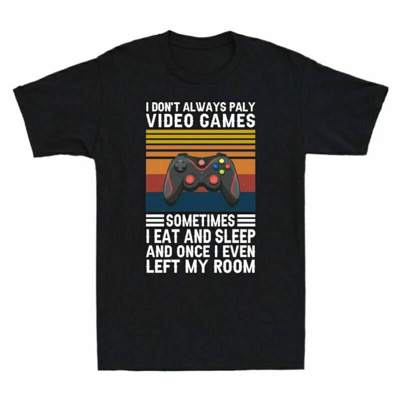 Always Sometimes Games I Sleep Video Men s I And Vintage Play T-Shirt Don t Eat XXL