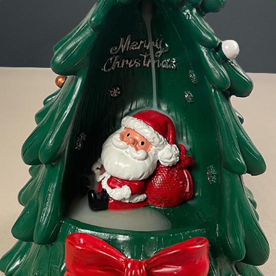 Christmas Tree Backflow Incense Burner Decoration Xmas Tree Santa Claus Resin Incense Holder Home Office Desktop Ornament