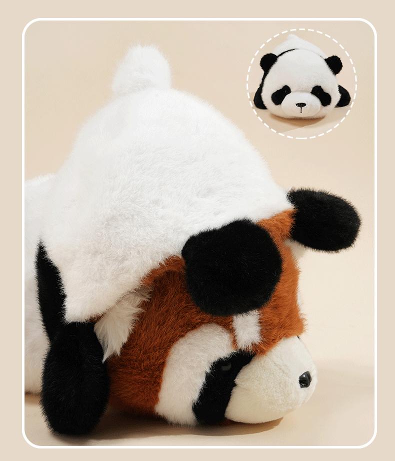Flip Plush Toys Stuffed Animals Kawaii Panda Raccoon Dinosaur Koala Transform Dolls Creative Birthday Christmas Gifts Girls Kids