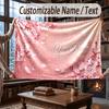 Floral Garden Theme Throw Blanket Custom Name Text Personalized Blanket Soft Cozy Blanket for Home Sofa Bed