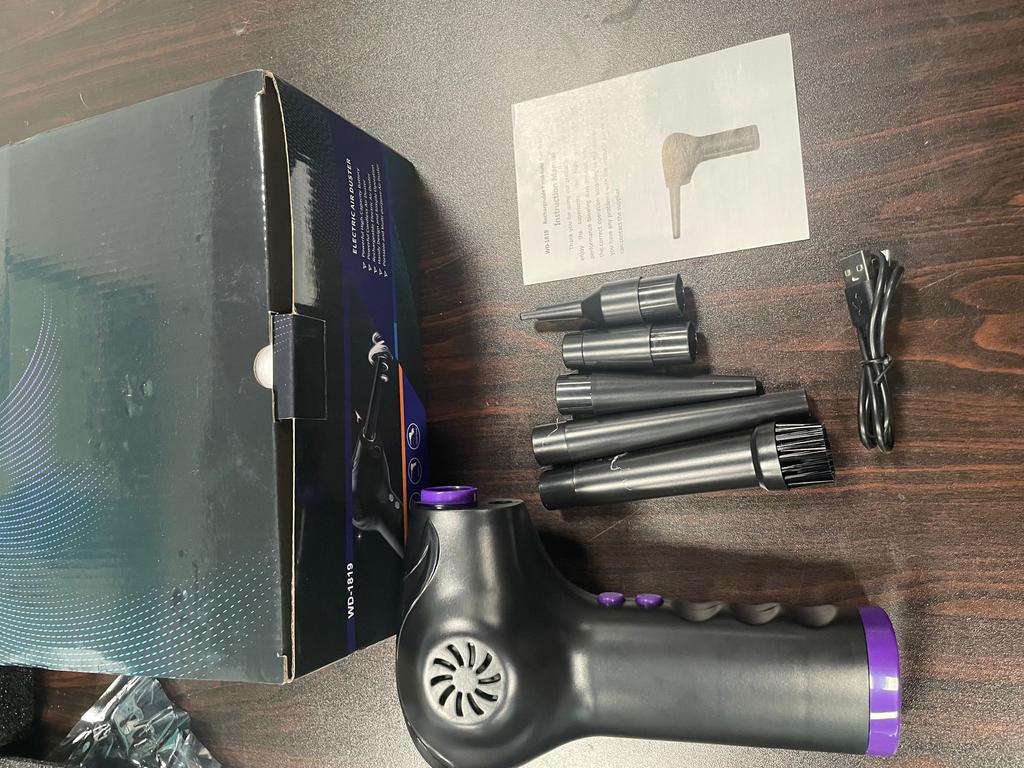 Electric   Duster with Light 60000RPM 2 Gears   Rechargeable Cordless Handheld   Blower with 5 Nozzles for Home PC Keyboard Car Interior 