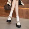Fashion 2025 Hot Selling New Single Shoe Leather British Style Thick Soles Increase A Slip-on Loafer Women's Shoes