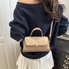 Korean Version of Women's Bags Are Fashionable and Simple, Daily Textured Solid Color Portable Small Square Bag, Foreign Style Versatile Single Should