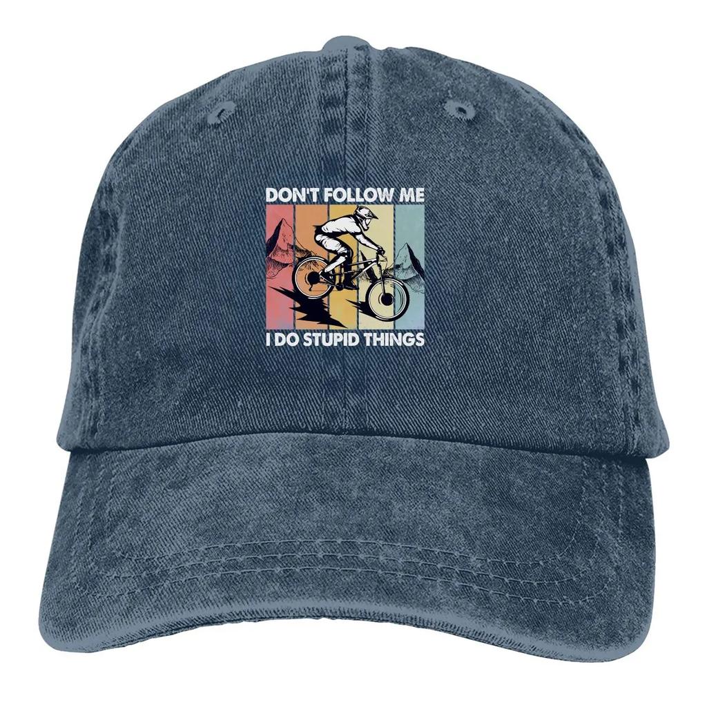 Downhill Don't Follow Me I Do Stupid Things Baseball Cap Men Hats Visor Protection Snapback Cycling Sport Mountain Bike Caps
