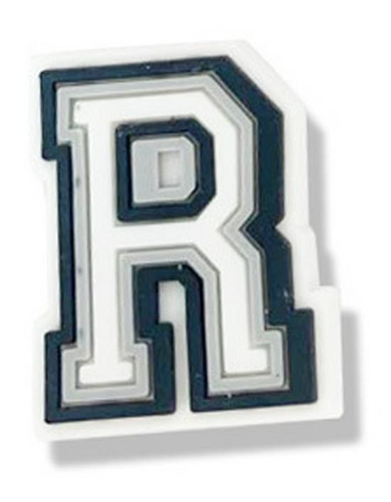 Black & White Letter Series PVC Clog Shoe Charms - Soft Rubber Shoe Flowers & Accessories