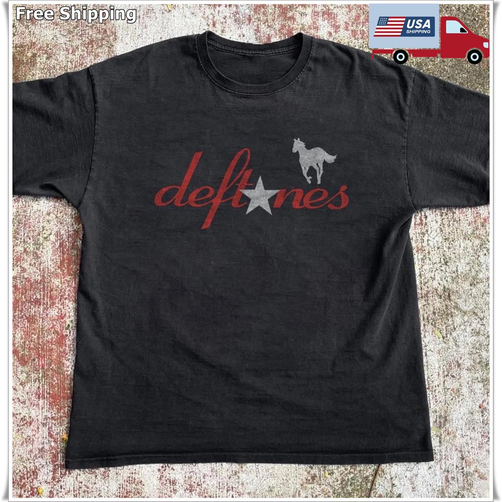 Deftones White Pony Stern Logo T-Shirt, Unisex Schwarzes T-Shirt, Größe S-5XL