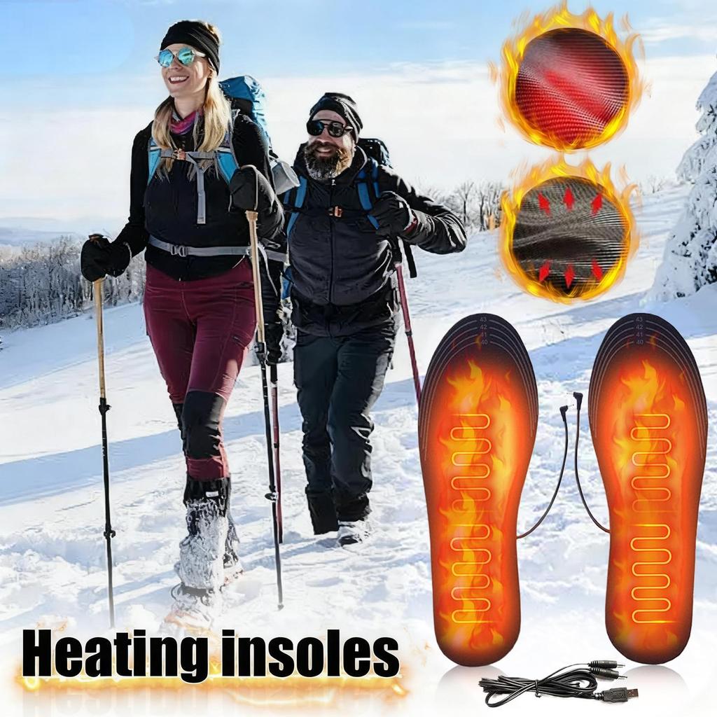 USB Heated Shoe Insoles Cuttable Warming Boot Inserts Electric Foot Warming Pad for Skiing Snowboarding Ice Hiking Cycling