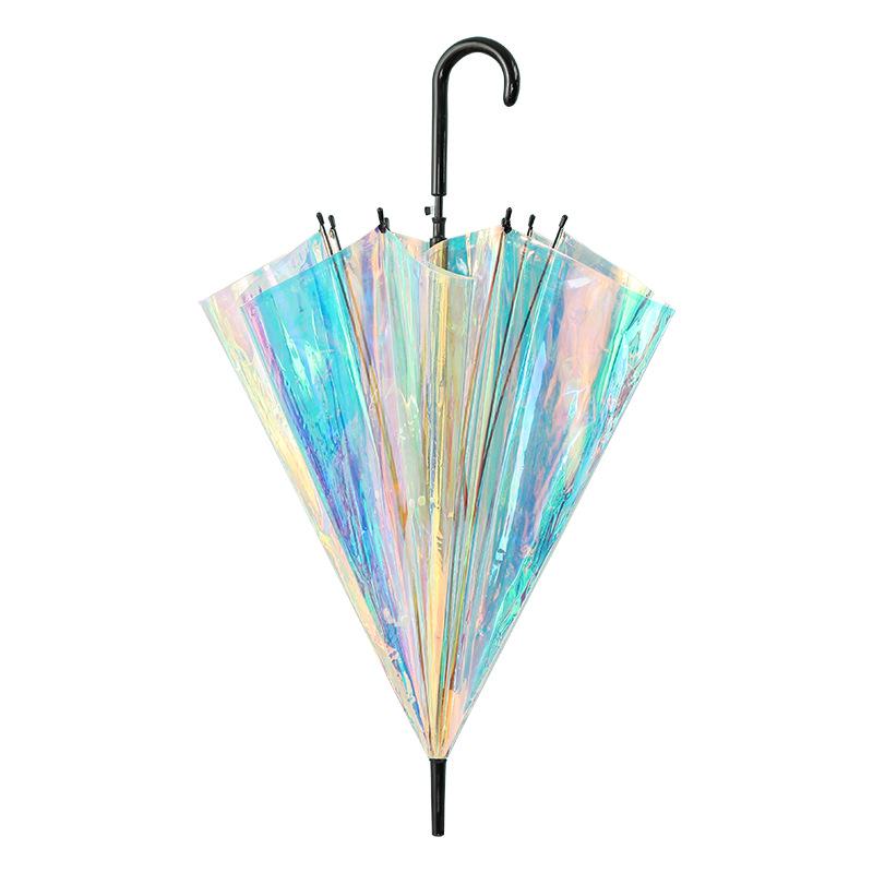 Eco-Friendly Transparent Laser Umbrella: Colorful, High-Value, Sun/Rain Protection, Long Handle, Custom Logo