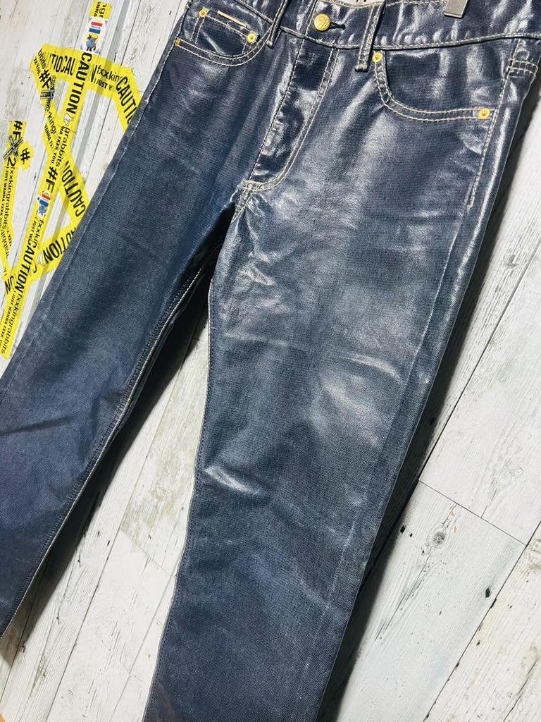 [USED] Eytys Cypress coated denim pants, dark blue, rare.