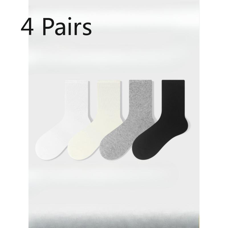 4 Paar Damen Frühling und Sommer Neue Mode Sport Freizeit Reine Farbe Deodorant Feuchtigkeitstransport In der Röhre Socken