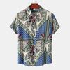 2026 Summer New Printed Short Sleeved Men's Flower Shirt with Quick Drying Pattern