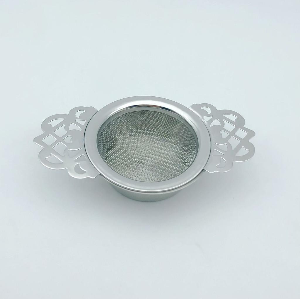Stainless Steel Tea Filter Mesh With Elegant Border For Home Tea Preparation And Tea Set серебряный