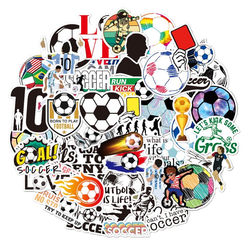 50 Pcsset Football Soccer Graffiti Stickers For Laptop Phone Luggage Notebook Decal Decoration Scrapbook Sticker Kids Gift