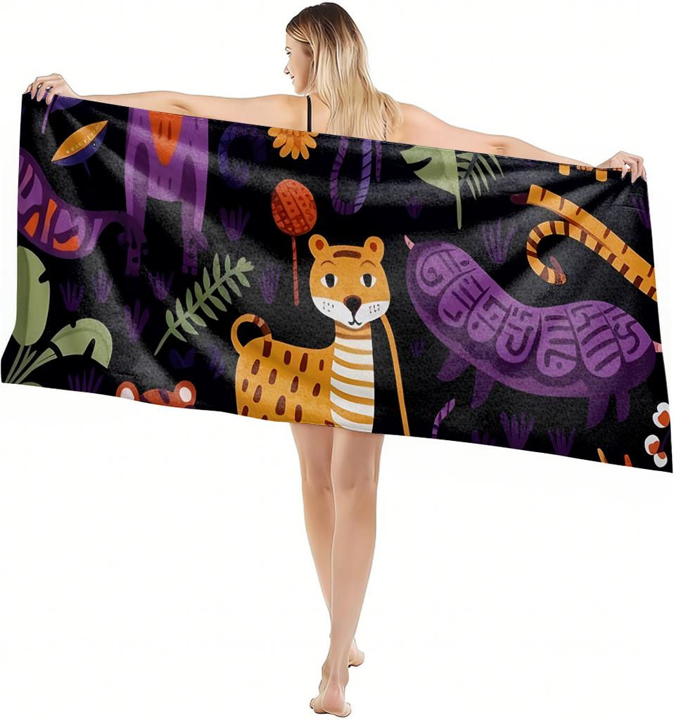 1 Stück Handtuch Nieder Pferd Blumen Malerei Kunst für Familie Freunde Schnelltrocknendes Strandhandtuch Für Yoga Tourismus Strand GYM Camping Schwimmen
