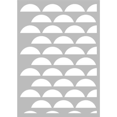 Geometric Stencil - Scandinavian Stencil - Semicircles - 29.7 X 42 Cm - Ideal for All Surfaces