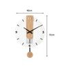 Wooden Pendulum Clock Wall Hanging Clock Mute Decorative 15.7x21.6inch Decoration for Living Room Multipurpose