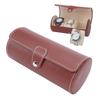 Watch Roll Case   PU Leather 3 Slots Watch Travel Case for Bracelets Jewelry Brown