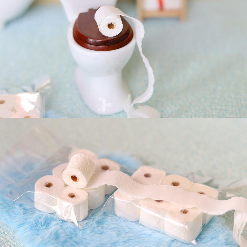 1:12 Dollhouse Miniature Toilet Paper Rolls Set Dollhouse Bathroom Accessories Dollhouse Decoration Pretend Play Toys