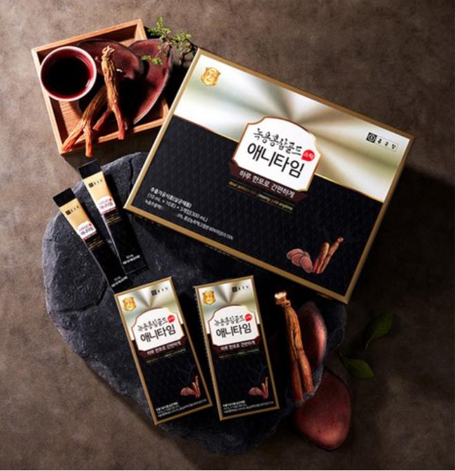 CKD Deer Antler Red Ginseng Anytime Gold 30 Sticks – Premium Korean Health Supplement for Daily Vitality