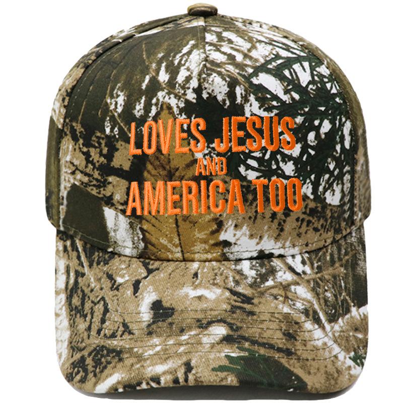 LOVES AMERICA embroidered truck driver baseball cap color matching European and American men's and women's casual sun hat