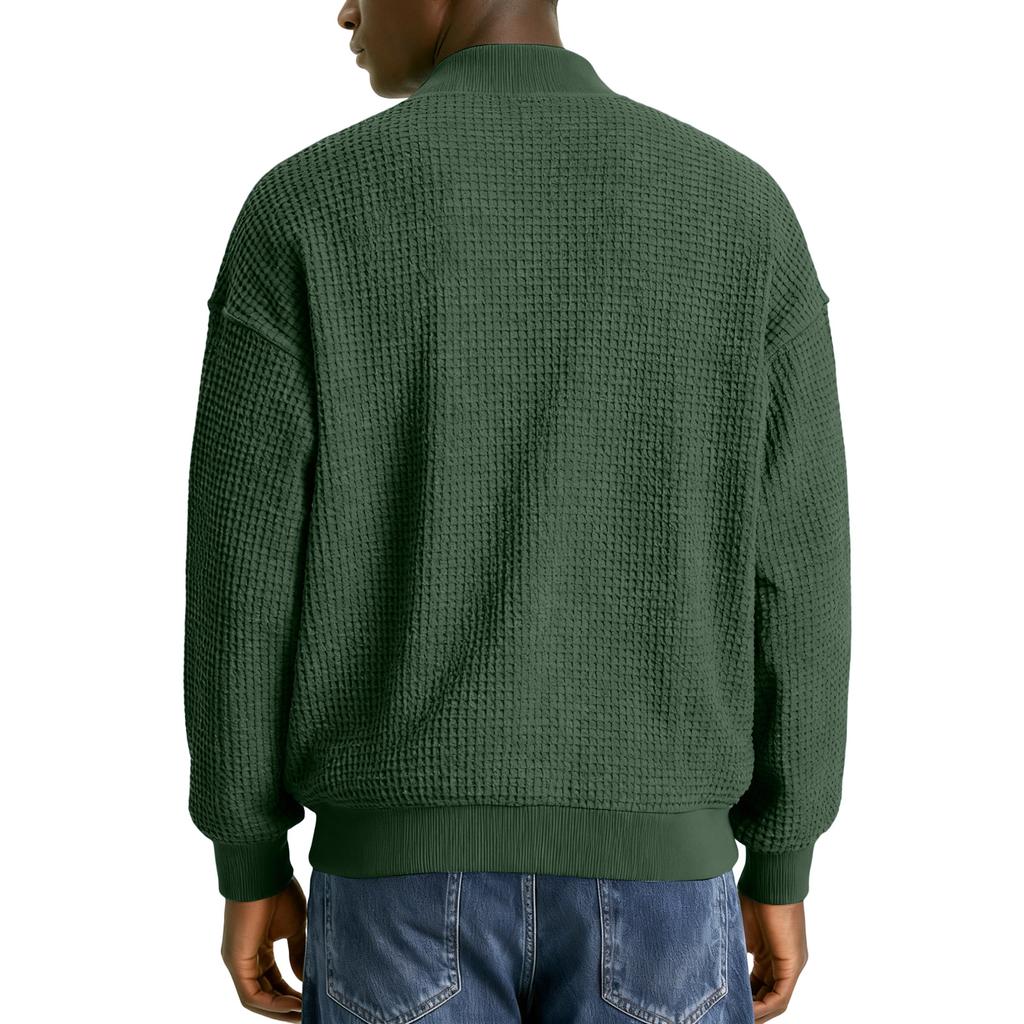 Men's Leisure Sports Round Neck Waverg Long Sleeves Coat