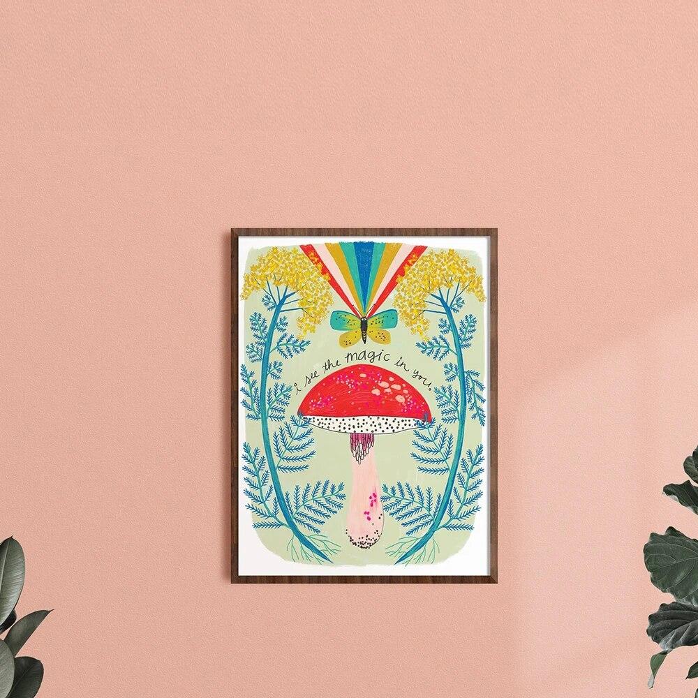 Anatomical Heart with Flowers Floral Posters and Prints Inspirational Quote Wall Art Lover Women Picture Canvas Painting Decor No Frame