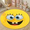 SpongeBob Cartoon Character Round Floor Rug, Yellow Fun Badge