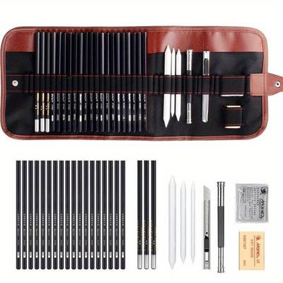29pcs Drawing Sketch Set Charcoal Pencil Eraser Art Craft Painting Sketching Kit Artist's Pencils Earser Drawing Supplies