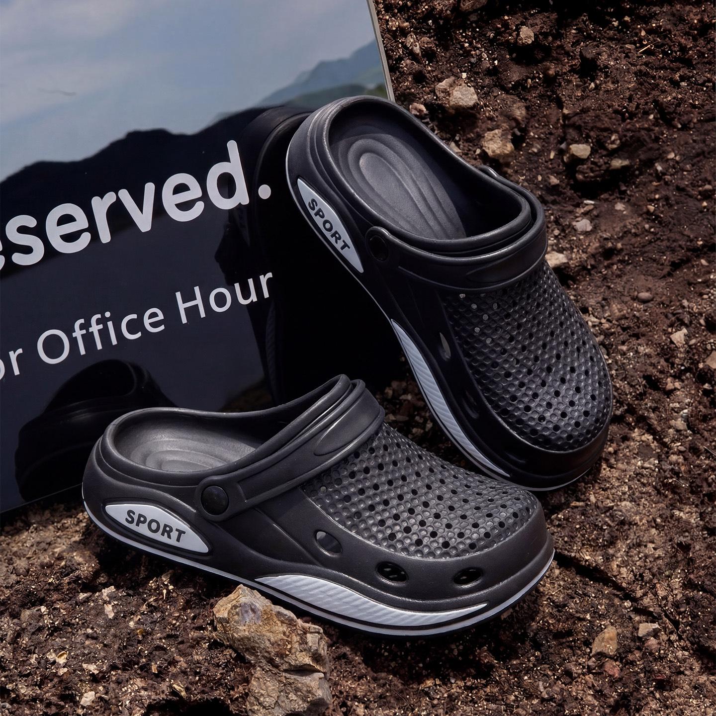 

Eva Clogs Men Lightweight Foam Slides Summer Outdoor Sport Shoes Breathable Sandals Hole Sandals Anti Slip Shower House Slippers 44-45