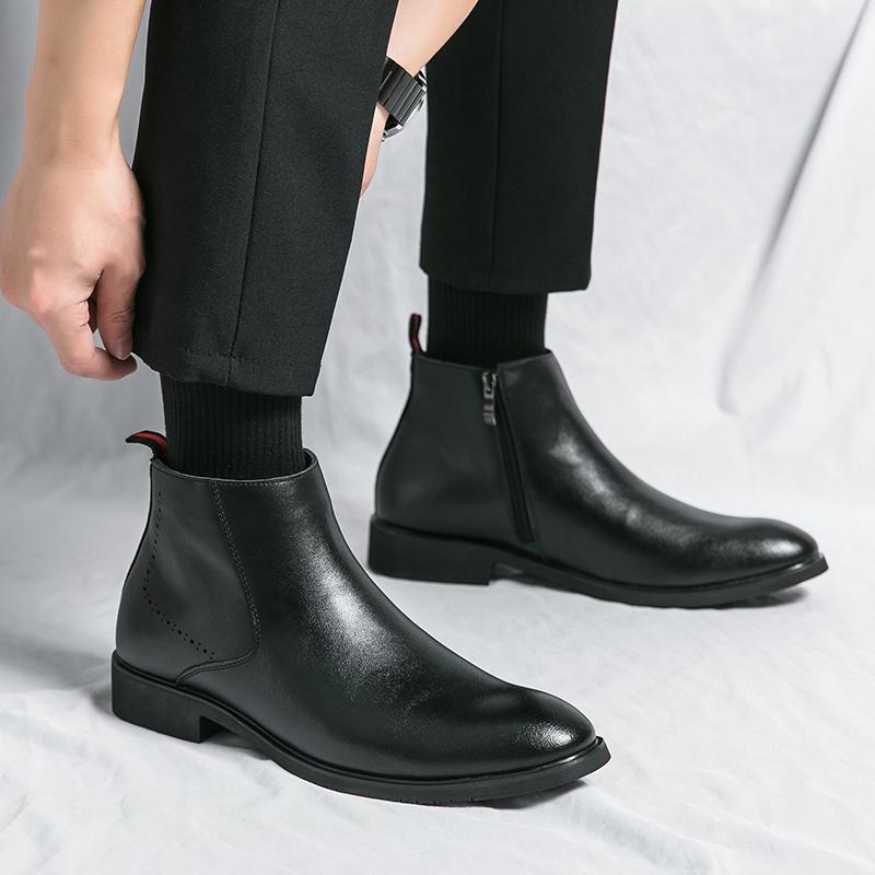 Herren Echtleder Business Verhandlung Dating Freizeitschuhe Formelle Partyschuhe High Top Bequem Vielseitig Lederschuhe