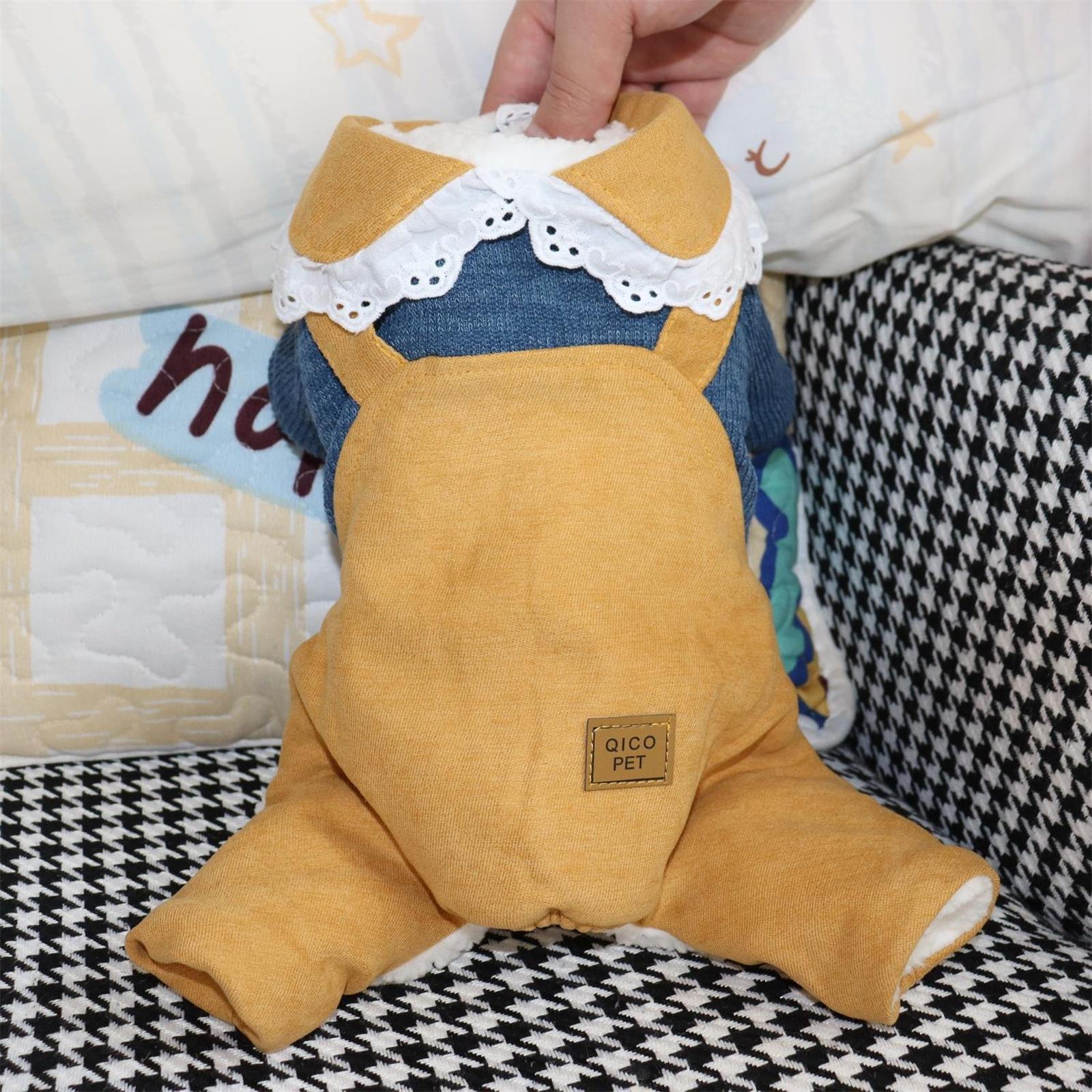 

Pet Winter Fleece Clothes: Cute Doll-Collar Overalls For Dog (Teddy/Pomeranian) & XL