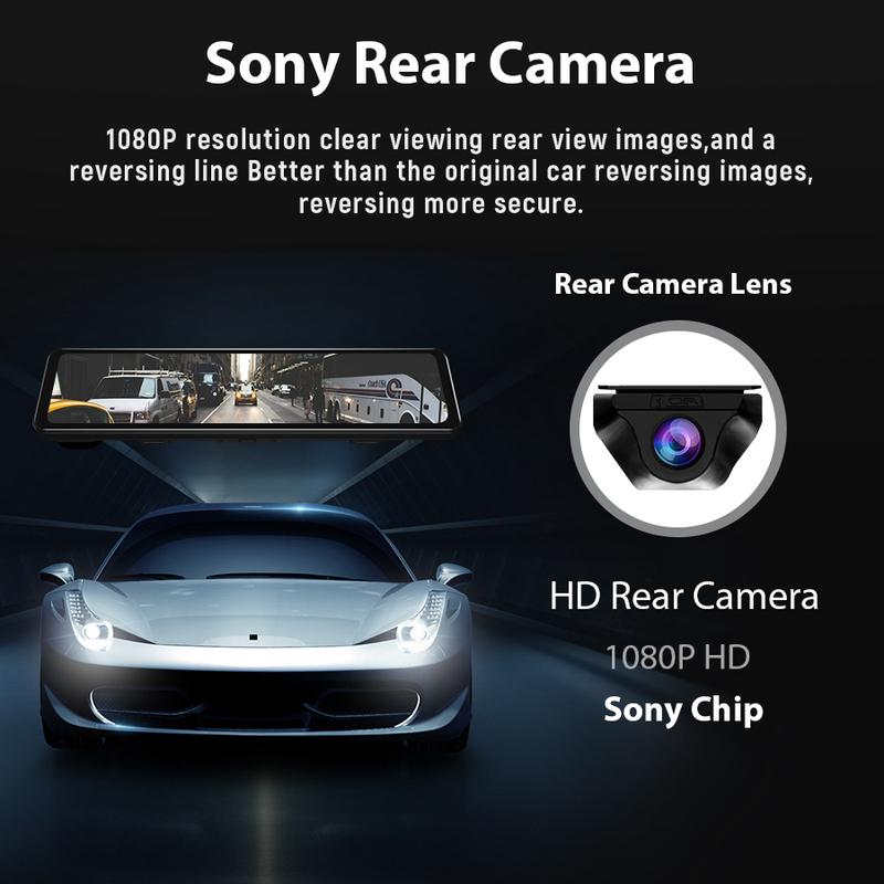 ACCEO 4K WIFI Dashcam 12Inch Car DVR RearView Mirror Recorder Dash Cam Support 1080P Sony Black Box Rear View Camera Acesssories
