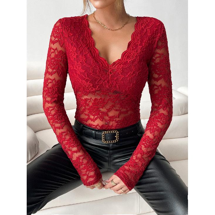 Frühling und Herbst Neue Damen Vielseitige Langarm Tägliche Business Pendler Elegante Komfort Sexy Bottom Shirt Top
