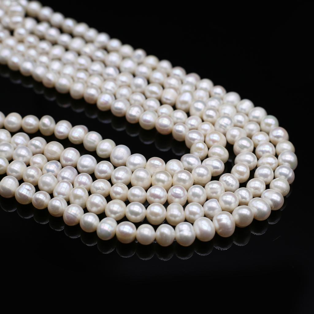 1String, White Natural Freshwater Pearls, Boho Rice Shape Pearl Beads, 7-8mm, for DIY Jewelry Making, Unique Birthday Party Wedding Crafts, 36cm