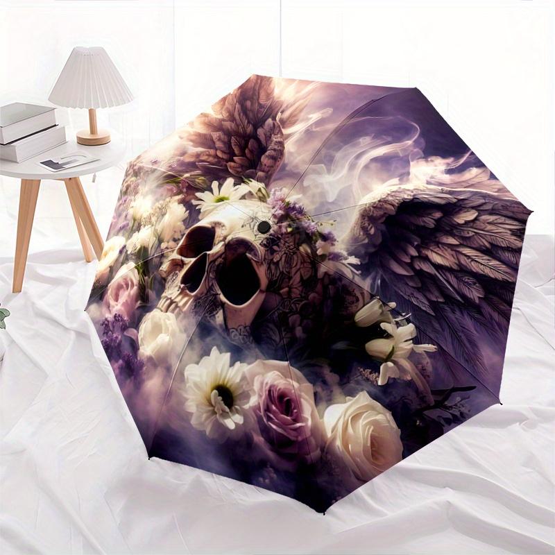 

1pc Angel Skull Automatic Open/CloseUmbrella,Compact Umbrella for Men & Women Day Gift.C002