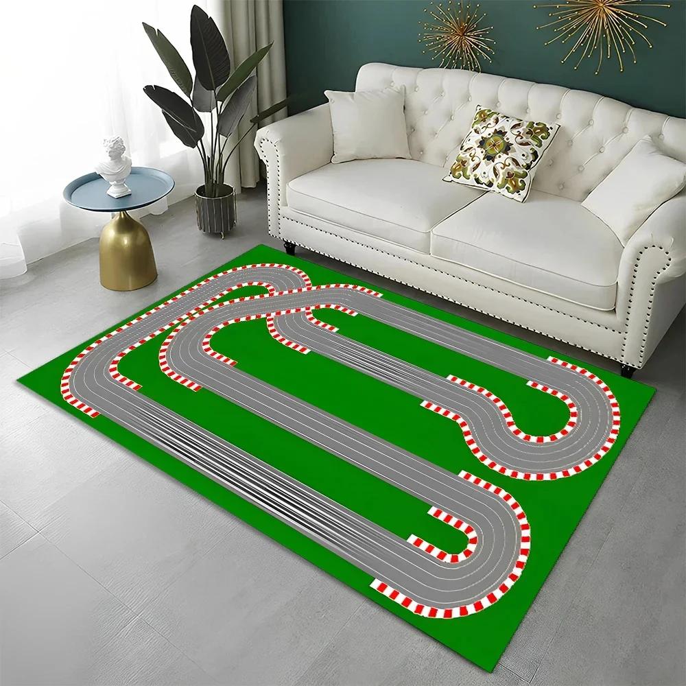 Highway City Kinderspielmatte Verkehr Spielzimmer Teppich Teppich für Zuhause Wohnzimmer Schlafzimmer Fußmatte Dekor, Bereichsteppiche Rutschfeste Bodenmatte